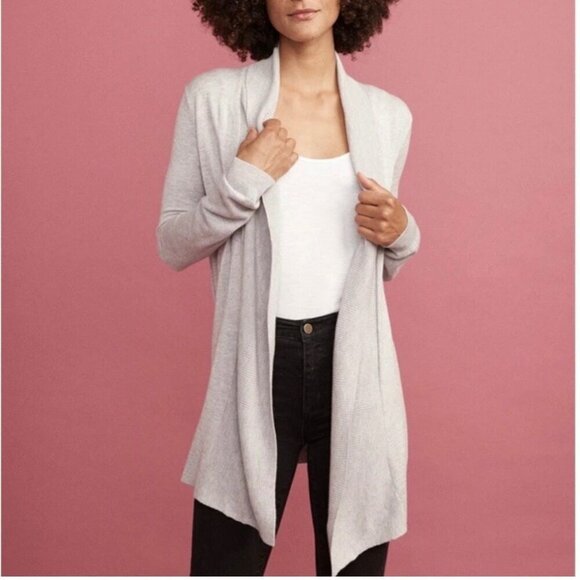 Marine Layer Mae Knit Open Front Longline Cardigan Sweater Winter Cozy Large - Picture 1 of 12